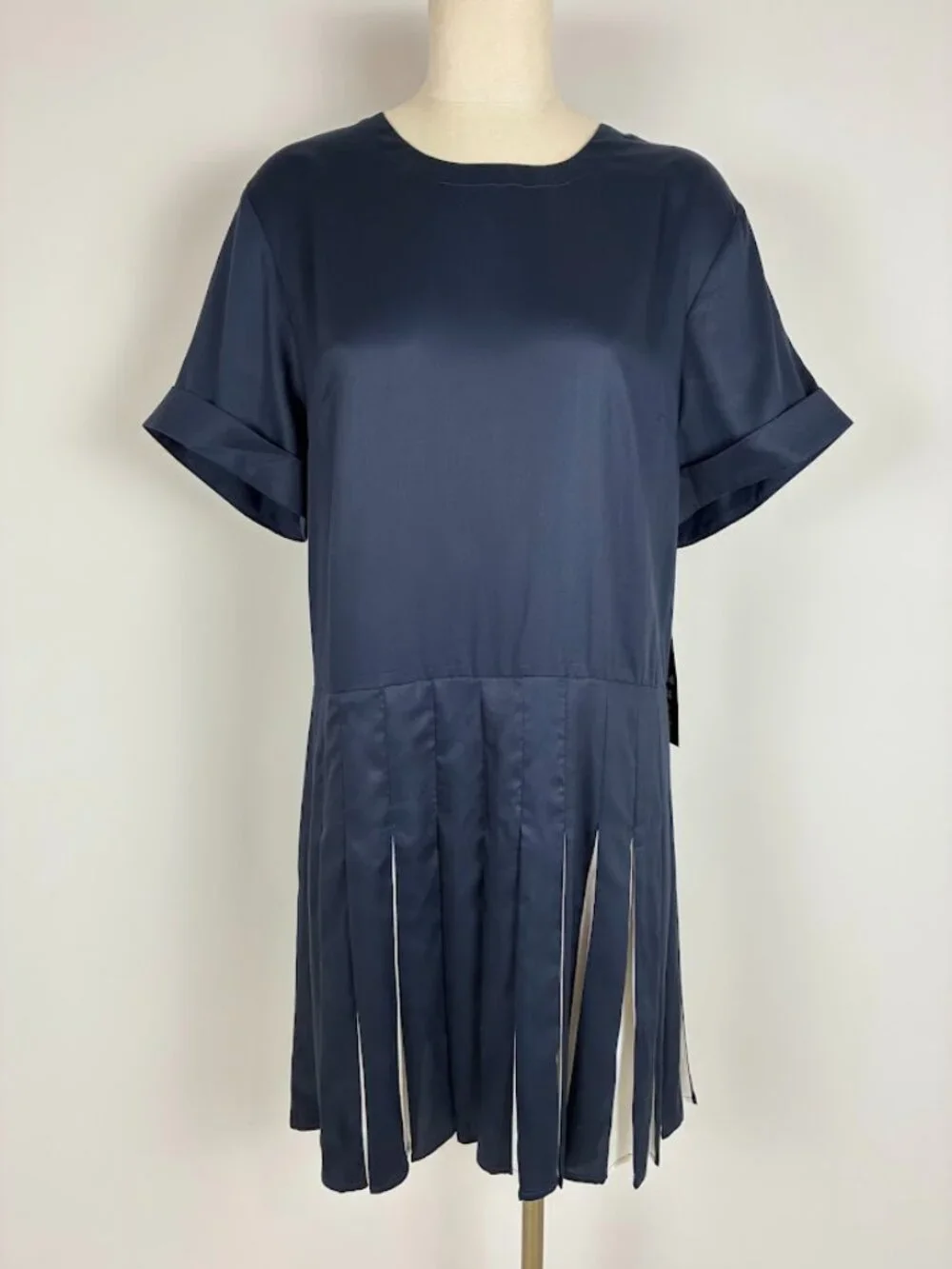 NWT Tuckernuck Liza Pleated Knit Shift Mini Dress Navy White Stripe XXL Plus 2X